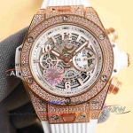 The latest replica Hublot Big Bang rose gold full diamond case watch 